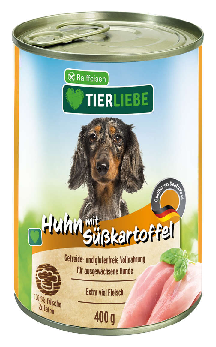 TIERLIEBE Hunde-Nassfutter Huhn mit Süßkartoffel